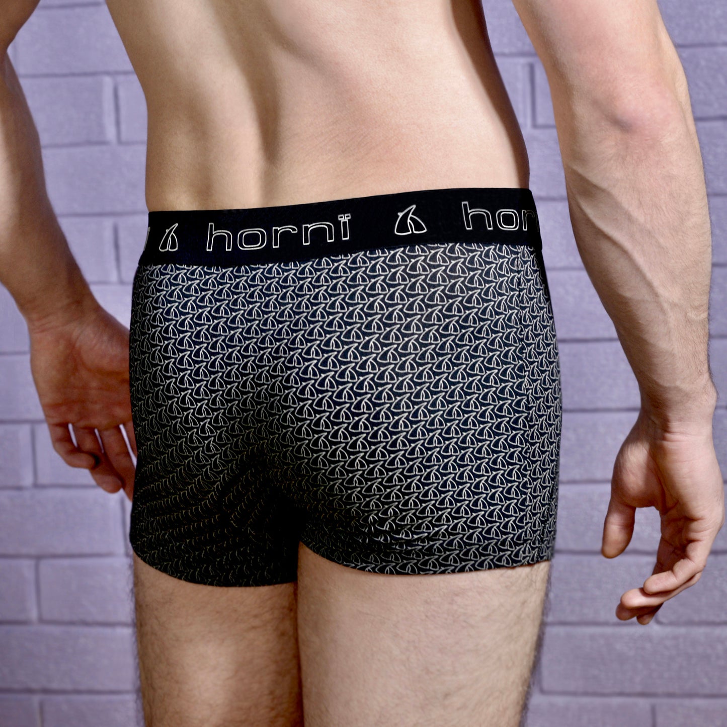 panther black hipster trunks