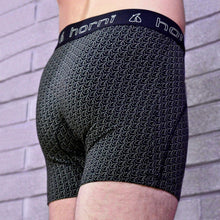 Load image into Gallery viewer, mens black pattern boxer shorts